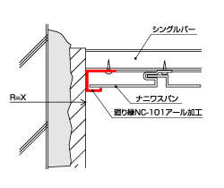 丸柱取合い断面図