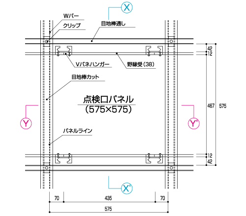 パーシャルパネル点検口（伏図）